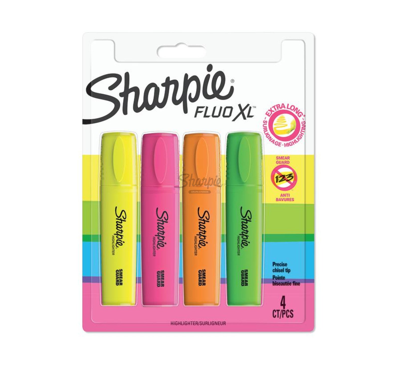 Zestaw zakreślaczy Sharpie FLUO XL Mix 4 kolorów