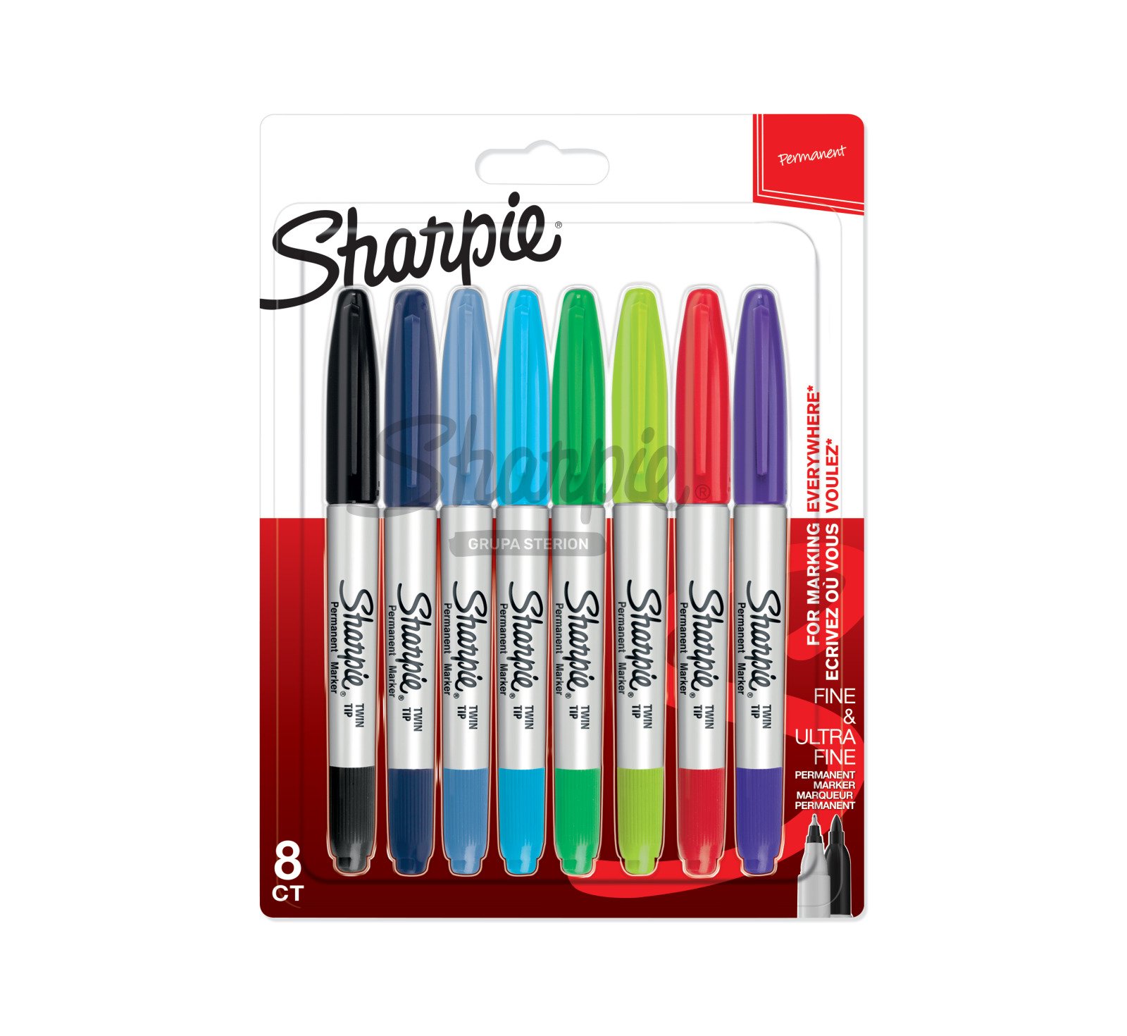 Zestaw markerów permanentnych Sharpie Twin Tip 8 kolorów