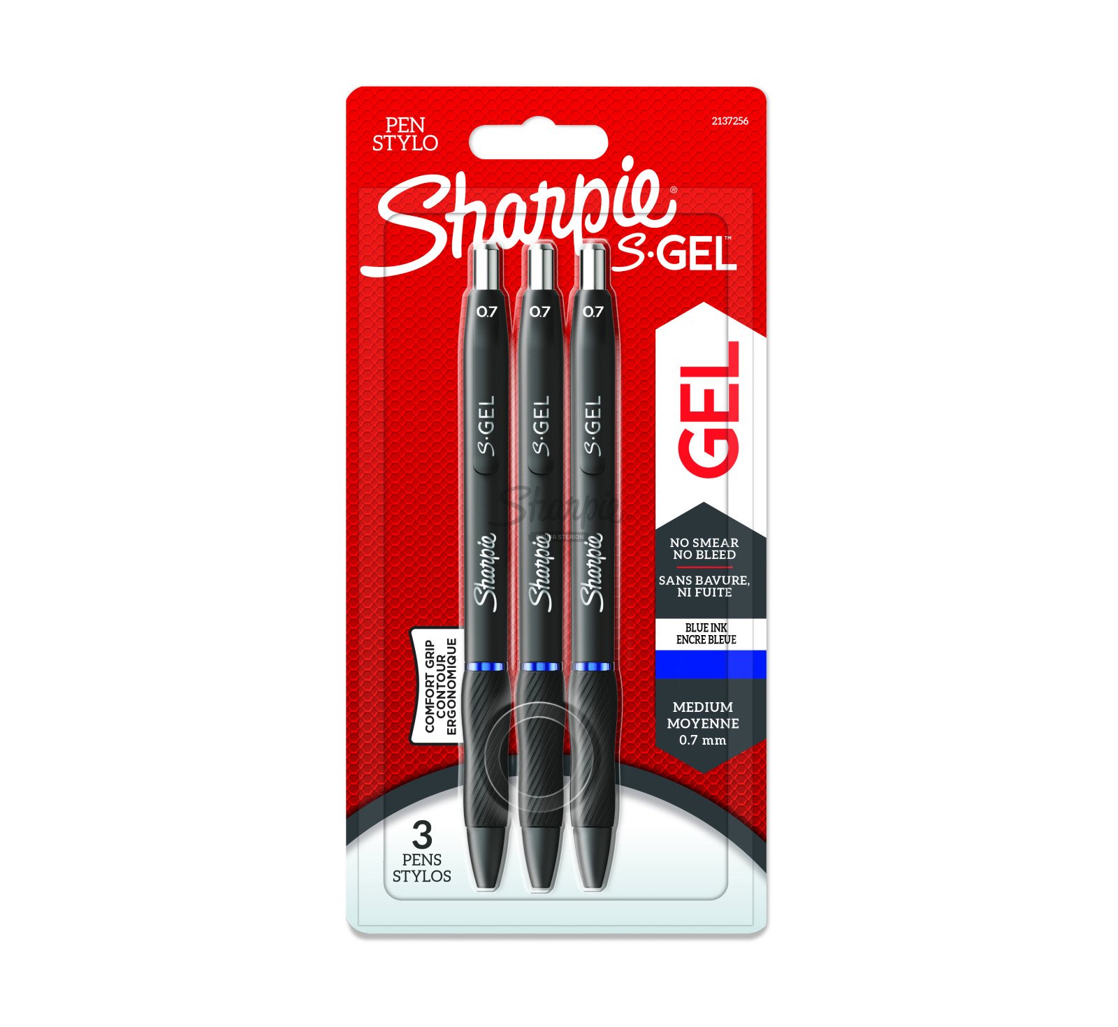 Zestaw Sharpie S-Gel, długopisy żelowe 3 szt., M (0.7mm), niebieskie