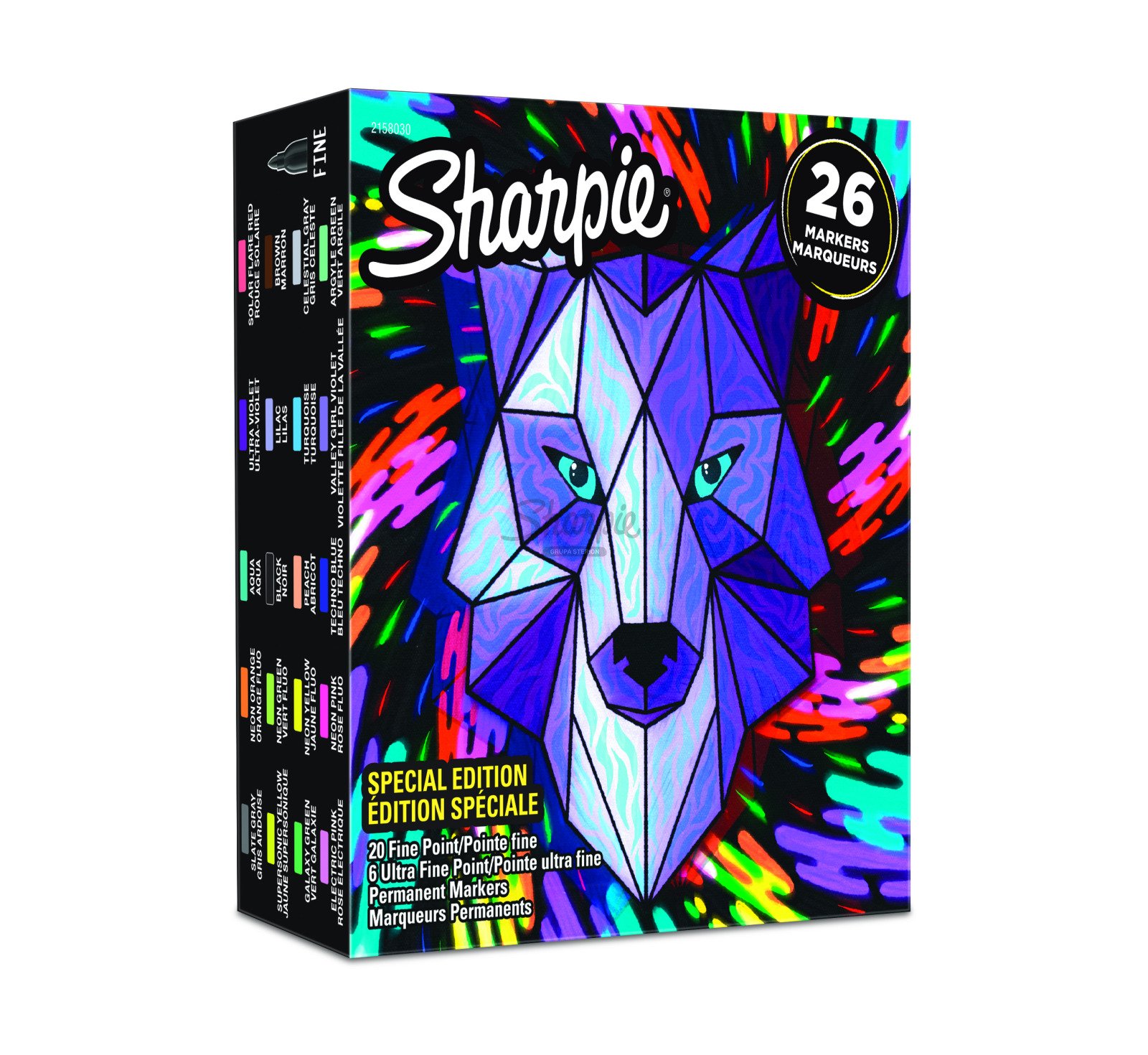 Zestaw markerów Sharpie Special Edition Wolf Fine & Ultra Fine 26 kolorów