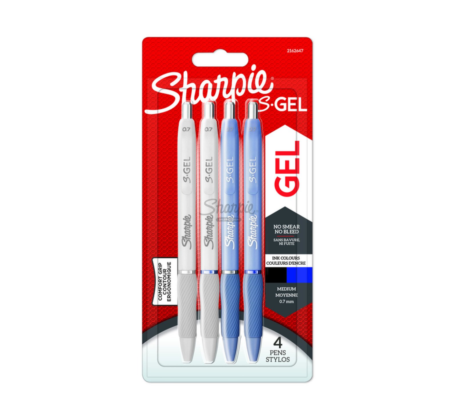 4 długopisy żelowe Sharpie S-Gel, fashion błękit&biel, M (0.7mm)