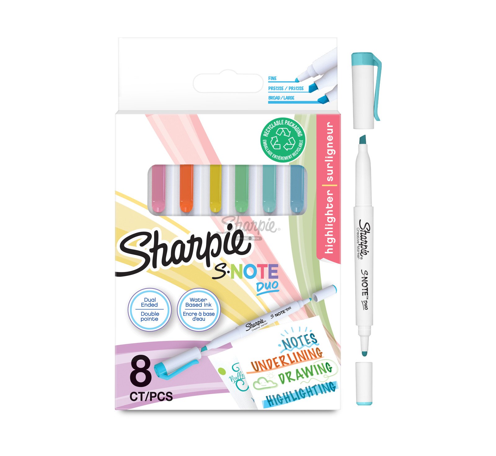 Sharpie S-note DUO Mix kolorów 8 szt.